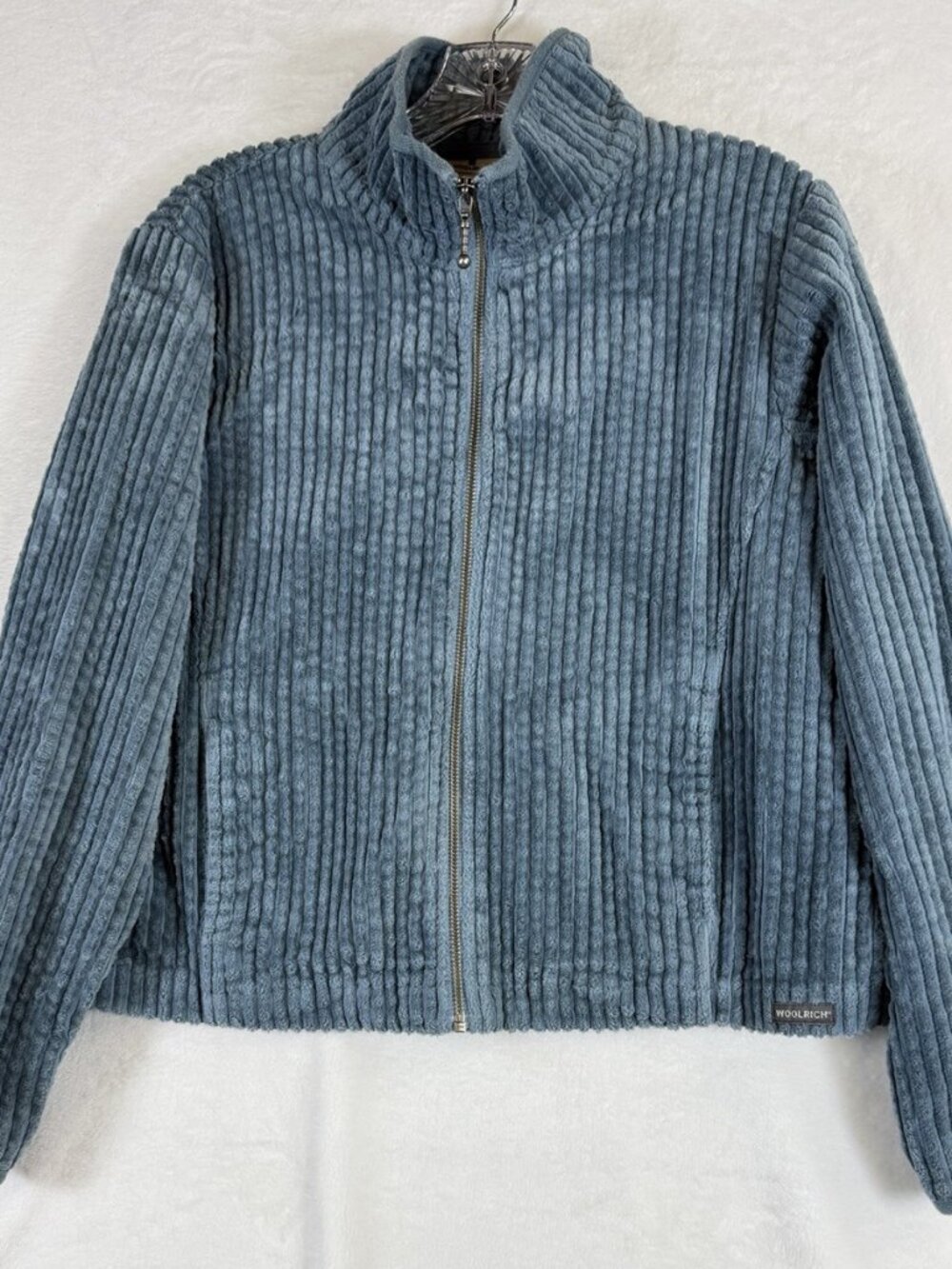 Woolrich Jacket Womens Large Petite Kinsdale Wide Wale Corduroy Full Zip Green